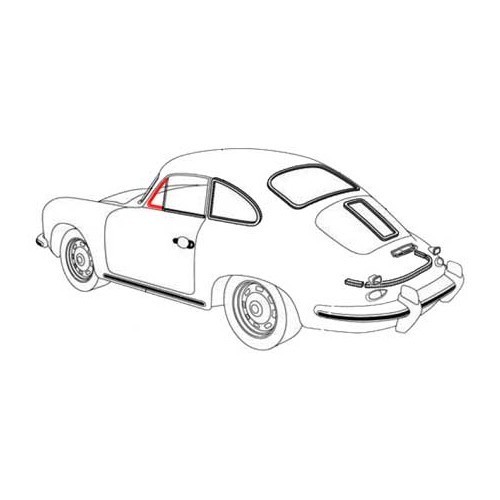  Junta de cristal para Porsche 356 Coupe (1950-1965) - lado izquierdo - RS12553-1 