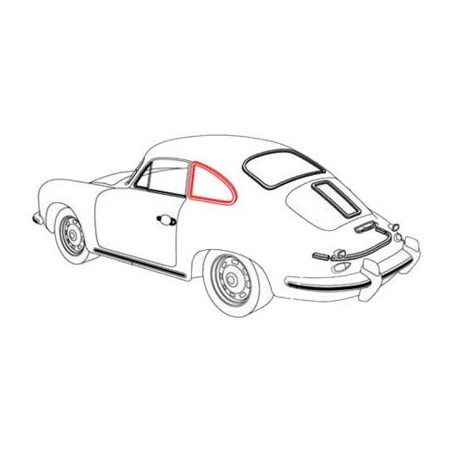  Innere Dichtung Heckscheibe für Porsche 356 Coupe (1950-1965) - linke Seite - RS12565-1 