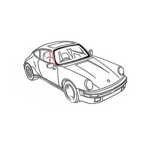  Joint de déflecteur ouvrant pour Porsche 911 et 912 Coupe - côté droit - RS12577-2 