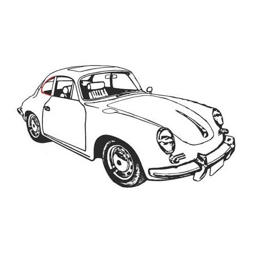 Seal on rear quarter glass for Porsche 356 Coupé (1951-1965) - RS12595