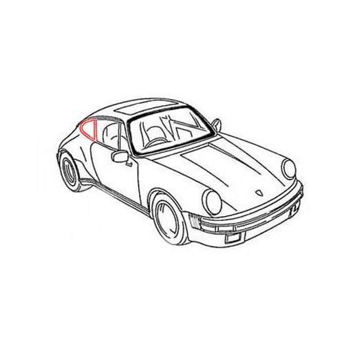  Buitenste dichting op beweegbare achterruit voor Porsche 911 en 912 (1965-1977) - rechts - RS12604-1 
