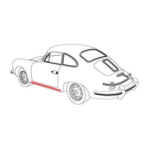  Spatbordlijst voor Porsche 356 A 1.5 tot 1.6 - RS12616-1 