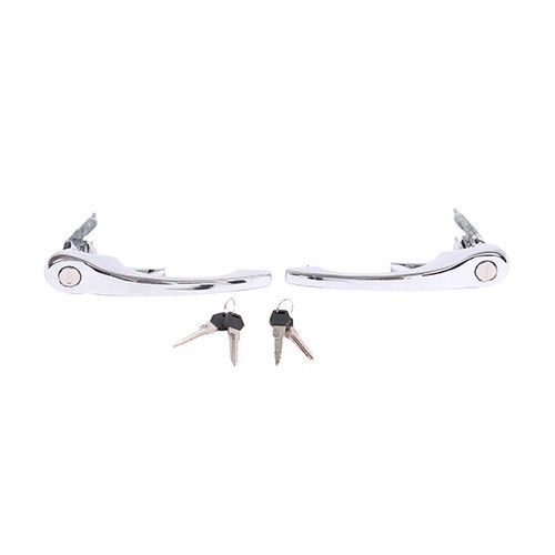  2 chrome-plated door handles for Porsche 911, 912 and 930 (1970-1989) - RS12641 