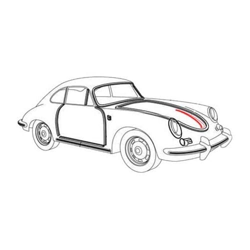  Guarnizione per maniglia del cofano anteriore per Porsche 356 B e C (1960-1965) - RS12673-1 