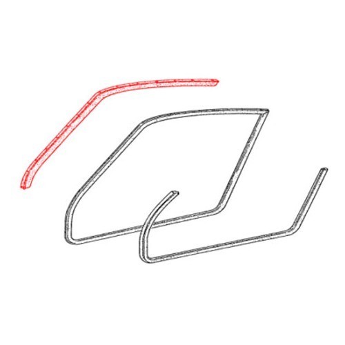  Upper door seal for Porsche 911 and 930 Coupé - right-hand side - RS12987 