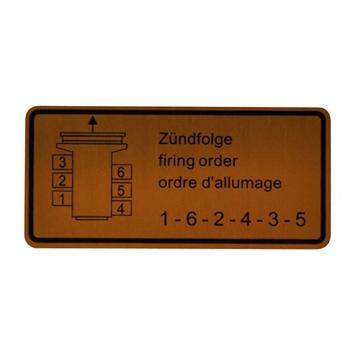 	
				
				
	Sticker indicating the firing order for Porsche 911 from 1965 to 1978 - RS13283
