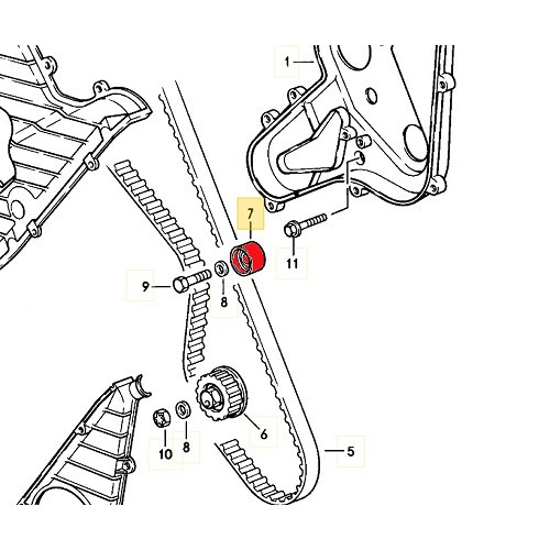 Tendicinghia di distribuzione da 32 mm per Porsche 944 (1982-1986) - RS13432