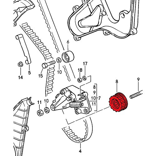 Original timing belt tensioner for Porsche 944 (1987-1991) - RS13467
