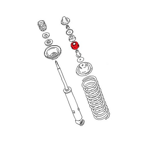 Silentbloc inferiore per cuscinetto di appoggio posteriore per Porsche 914 - RS13626