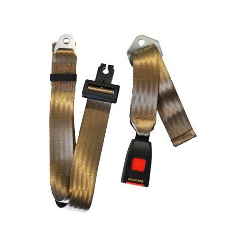  Rear central beige static seat belt for Porsche 924, 944 and 928 - RS13833 
