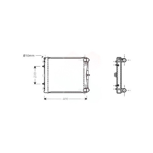 Front water radiator for Porsche 986 Boxster (1997-2004) - left side - RS13850