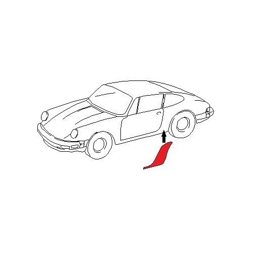 Parapietre autoadesivo del parafango posteriore per Porsche 911 e 930, lato sinistro - RS14220