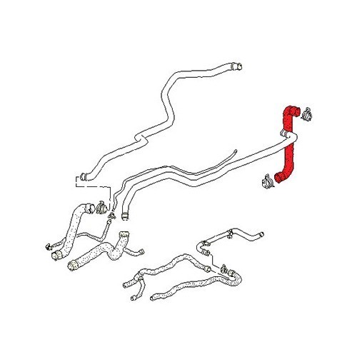  Water return pipe hose for Porsche 996 (1998-2001) - RS14417-1 