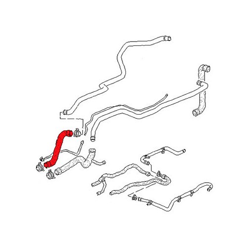  Main water pipe hose for Porsche 996 3.4 Carrera 2 (1998-2001) - RS14418-1 