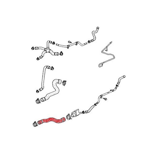 Tubo largo flessibile sulla flangia dell'acqua alla pompa dell'olio per Porsche 986 Boxster (1997-2004) - RS14427