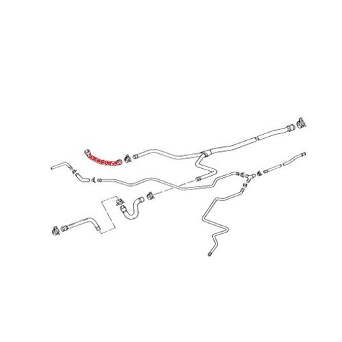  Mangueira de ligação da linha principal para Porsche 986 Boxster (1997-2002) - lado direito - RS14436-1 