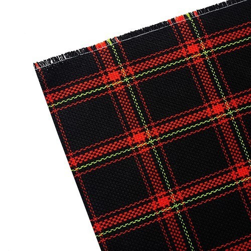  Red Scottish pattern seat fabric for Porsche 924 - RS25700 