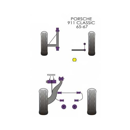 POWERFLEX ROAD SERIES rear axle strut bushes for Porsche 911 and 912 (1965-1967) - RS65000