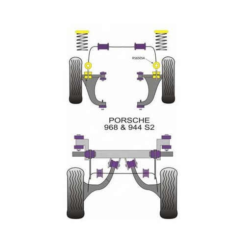 Set di 2 silentbloc Powerflex esterni per barra antirollio anteriore per Porsche 944 e 968 - RS65054