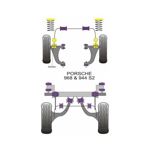  Kit de amortecedores Powerflex para barra de suspensão dianteira. Frente para Porsche 944 e 968 - RS65056-1 