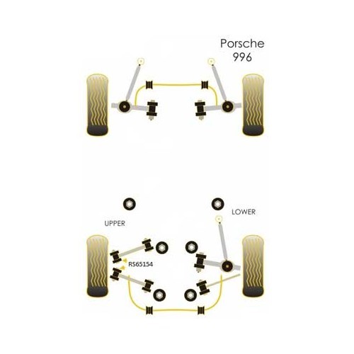 Powerflex Black Series Ext. Silentblocks Kit Obere Querlenker hinten für Porsche 996 - RS65154