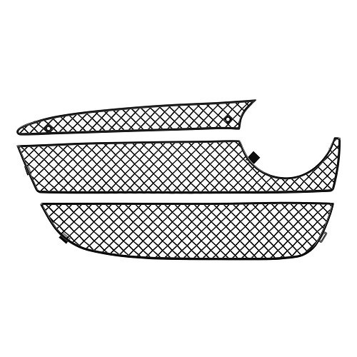 Complete set of black ZUNSPORT front grilles for Porsche Cayman S type 981 manual gearbox - without parking sensors - RS81001