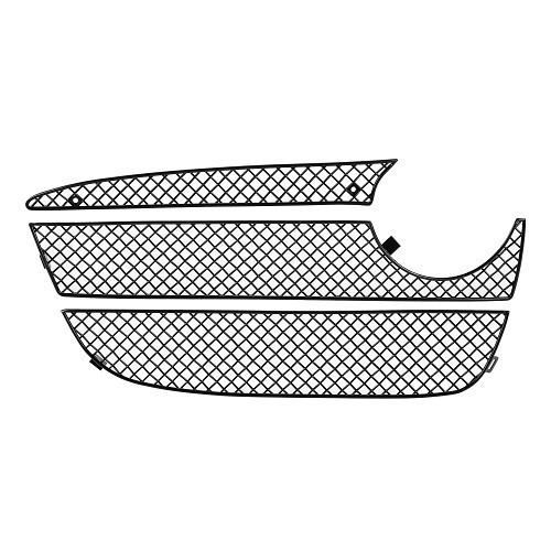 Complete set of black ZUNSPORT front grilles for Porsche Cayman S type 981 PDK gearbox - with parking sensors - RS81006