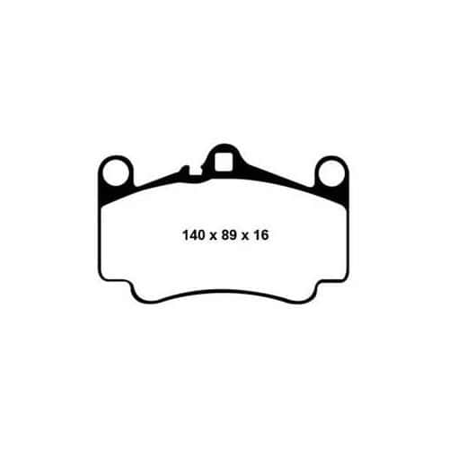  Plaquettes de frein arrière EBC jaunes pour Porsche 981 Cayman (2012-2015) - RS90729-3 