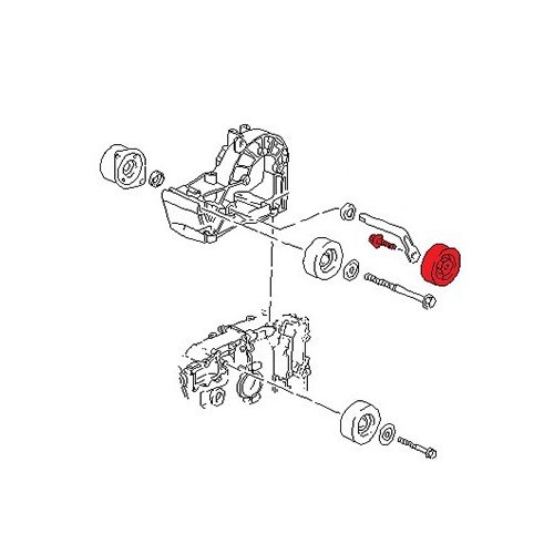  Rear belt tensioner roller for Porsche 987 Cayman (2006-2008) - manual gearbox - RS91244-1 