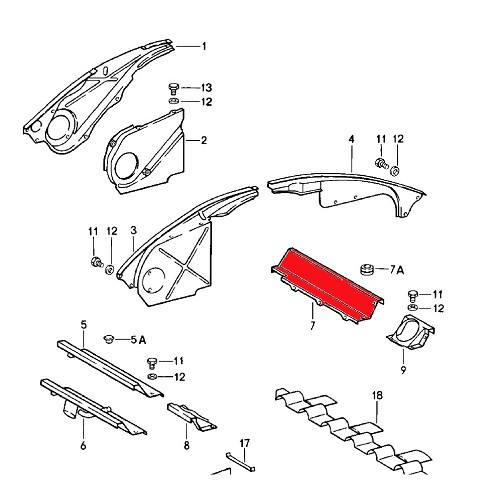 Engine cover for Porsche 911, 912 and 930 (1965-1983) - right side - RS91488