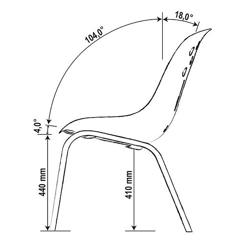 Conference Chair Porsche 356 Speedster - White on chrome frame - RS91921