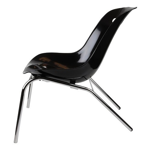 Chaise Recliner Porsche 356 Speedster - Noir sur châssis chrome - RS91922