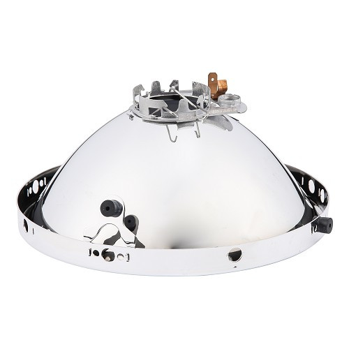 H4 chrome headlamp base for Porsche 911 type F, G and 912 (1965-1989) - RS92191