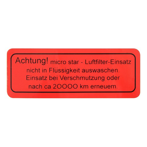     
                
                
    Autocolante filtro de ar para Porsche 912 (1966-1969) - RS92265

