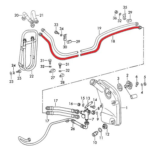     
                
                
    Conduite d'alimentation d'huile au radiateur pour Porsche 911 type F (1973) - RS92412
