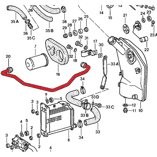 Durite rigide d'huile du carter moteur vers réservoir pour Porsche 911 type G (1978-1989) - RS92427