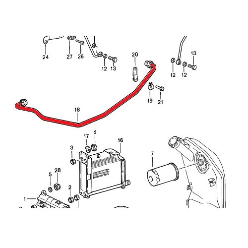Durite rigide d'huile du carter moteur vers réservoir pour Porsche 911 type G (1978-1989) - RS92427