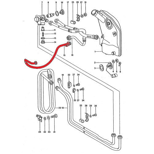  Durite rigide d'huile du carter moteur vers thermostat pour Porsche 911 type G (1974-1989) - RS92427 