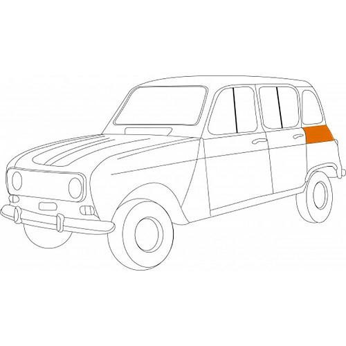  Tôle de fixation d'aile arrière gauche pour Renault 4 (10/1961-01/1994) - RT10016-3 