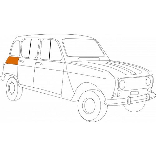  Rechter achtervleugel montageplaat voor Renault 4 (10/1961-01/1994) - RT10018-3 