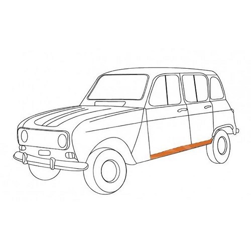  Schweller links für Renault 4 (10/1961-01/1994) - RT10082-2 