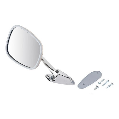  Right or left-hand wing mirror with straight arm for Renault 4L - stainless steel - RT10256-1 