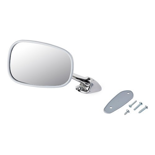  Right or left-hand wing mirror with straight arm for Renault 4L - stainless steel - RT10256 