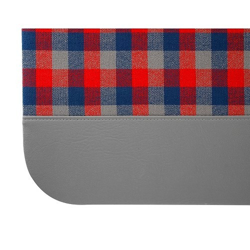  Pair of front door panels for Renault 4 (07/1982-12/1992) - grey leatherette, red and blue plaid - RT20018-1 