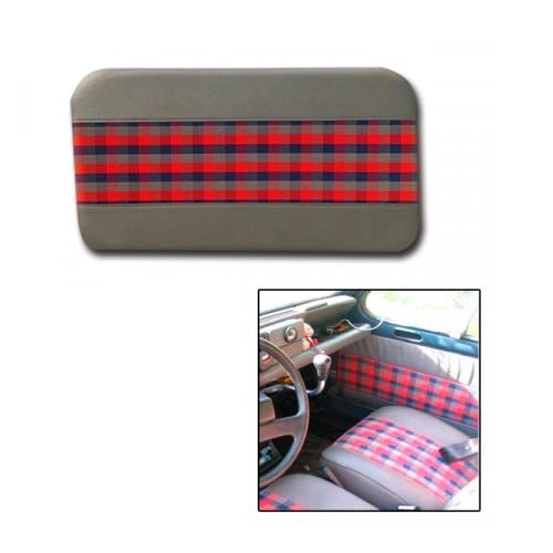  Pair of front door panels for Renault 4 (07/1982-12/1992) - grey leatherette, red and blue plaid - RT20018-2 