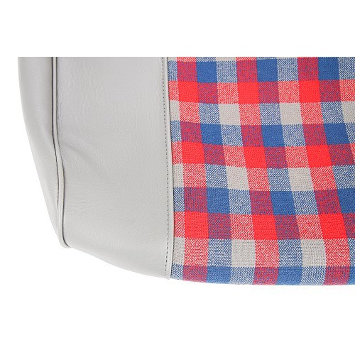  Set of front and rear seat covers for Renault 4 (01/1978-12/1992) - grey leatherette, red and blue plaid - RT20024-4 