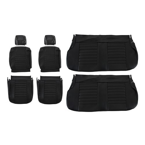  Set of front and rear seat covers for Renault 4 (01/1978-12/1992) - black leatherette - RT20026-1 