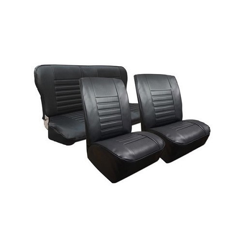  Set of front and rear seat covers for Renault 4 (01/1978-12/1992) - black leatherette - RT20026 