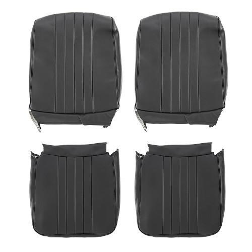  Set of front and rear seat covers for Renault 4 (10/1961-01/1978) - black leatherette - RT20032-1 