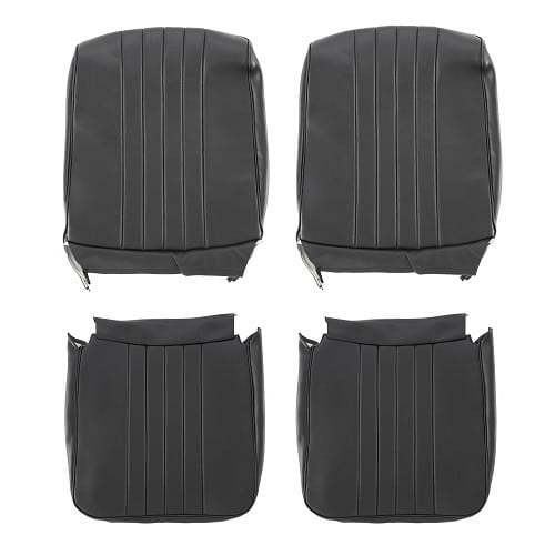  Set of front and rear seat covers for Renault 4 (10/1961-01/1978) - black leatherette - RT20032-1 